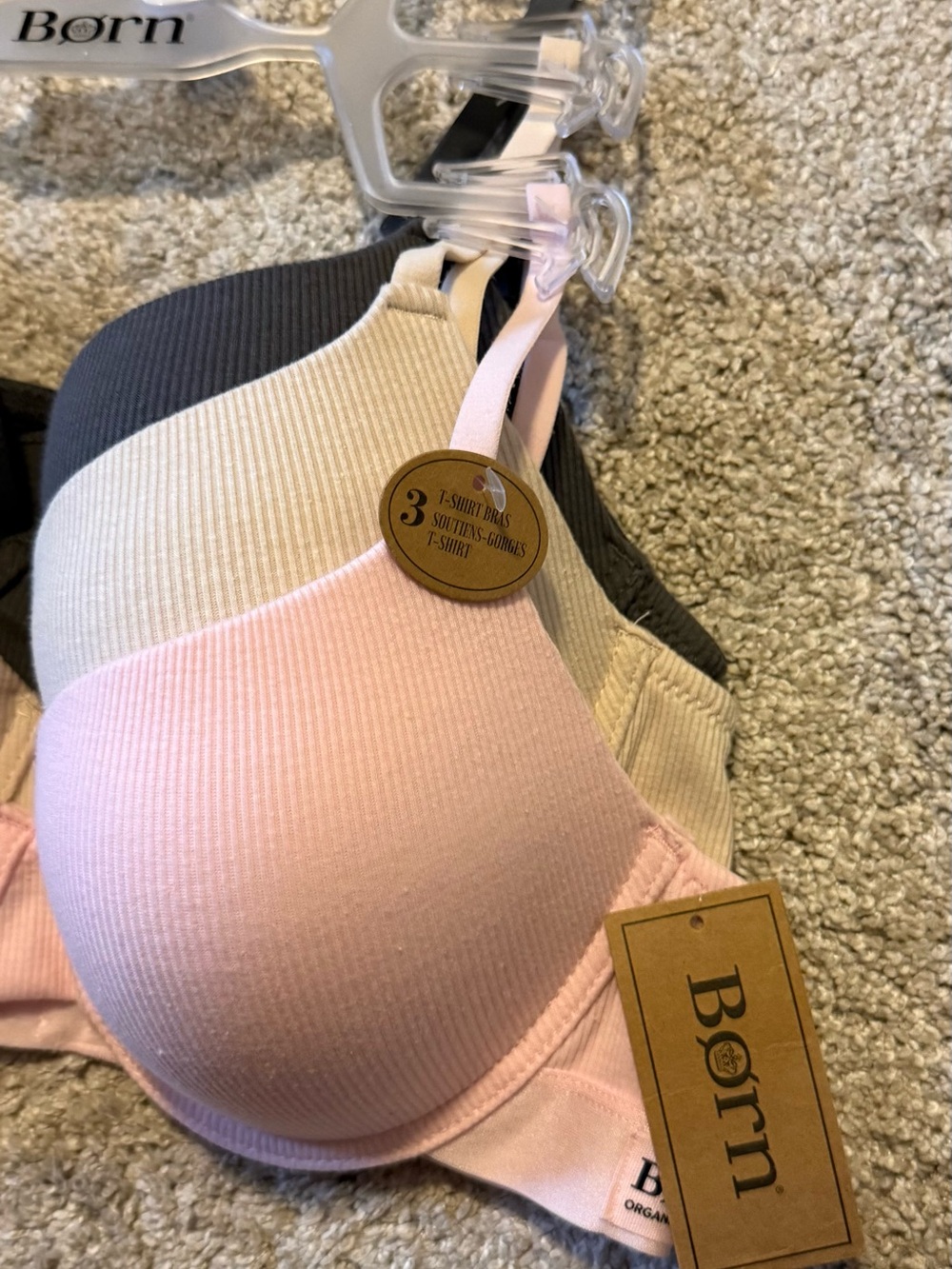 NWT Børn Ribbed Underwire Contour T-Shirt Bra 3-Pack - Picture 3 of 4